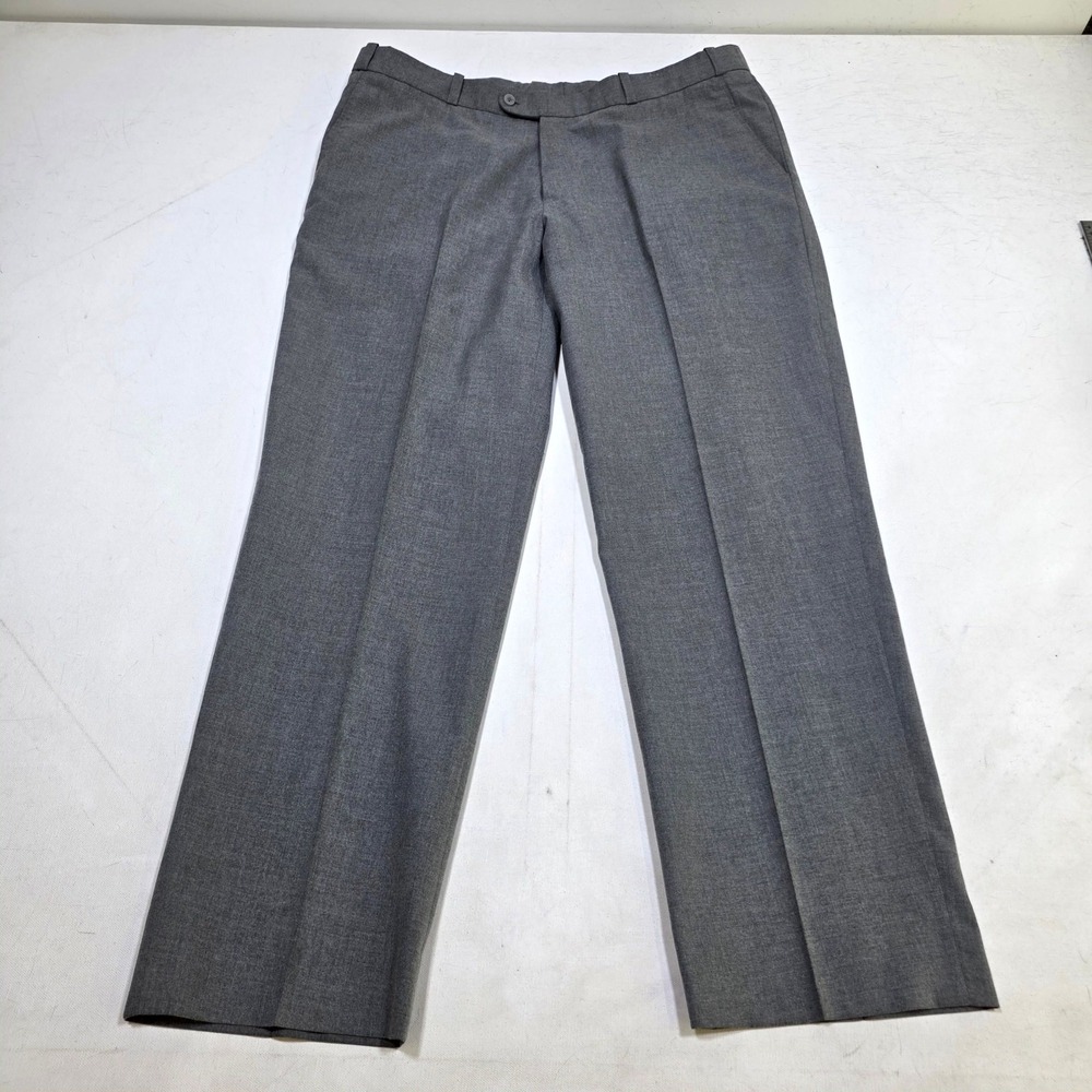 Cachemire Collection Dress Pants Mens 40x31 Gray Top Dyed En Laine Wool Trousers